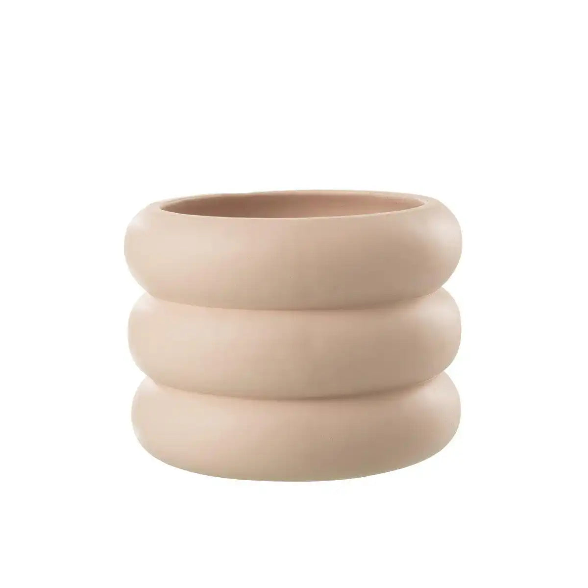 J-Line Blumentopf Ring – Zement – Beige – groß – Ø 23,00 cm - HomeDesign Knaus