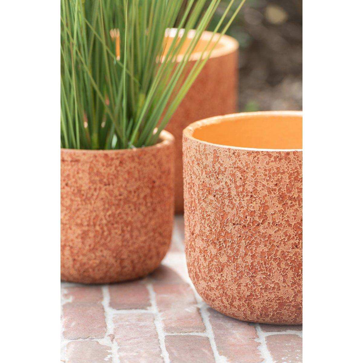 J-Line Blumentopf Rough – Keramik – Terrakotta – klein – Ø 15,50 cm - HomeDesign Knaus