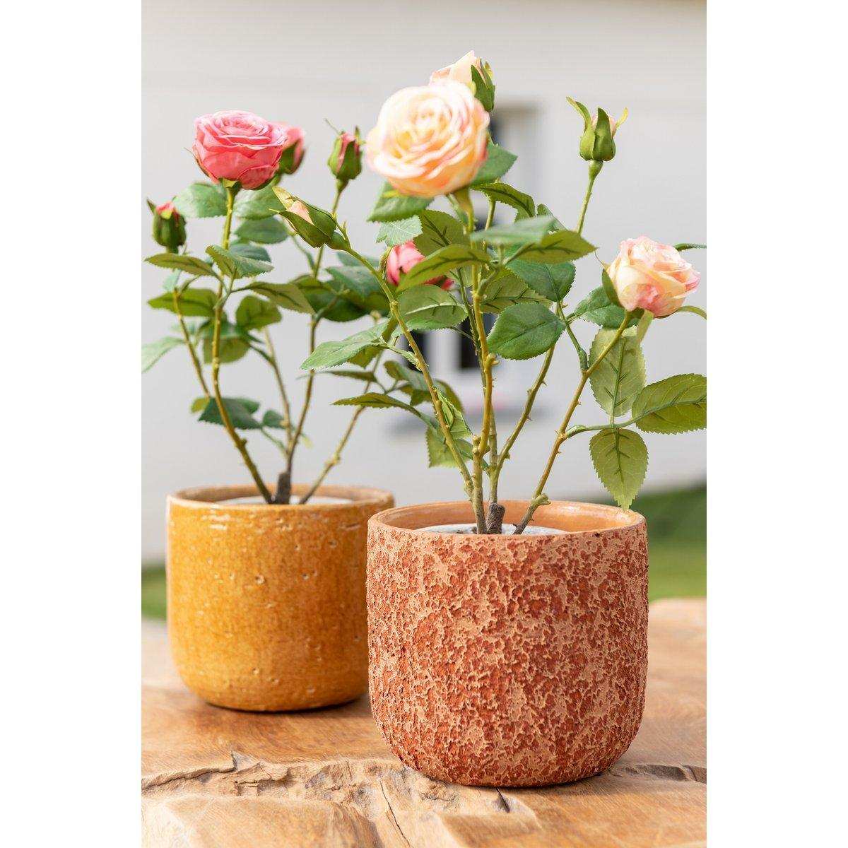 J-Line Blumentopf Rough – Keramik – Terrakotta – klein – Ø 15,50 cm - HomeDesign Knaus