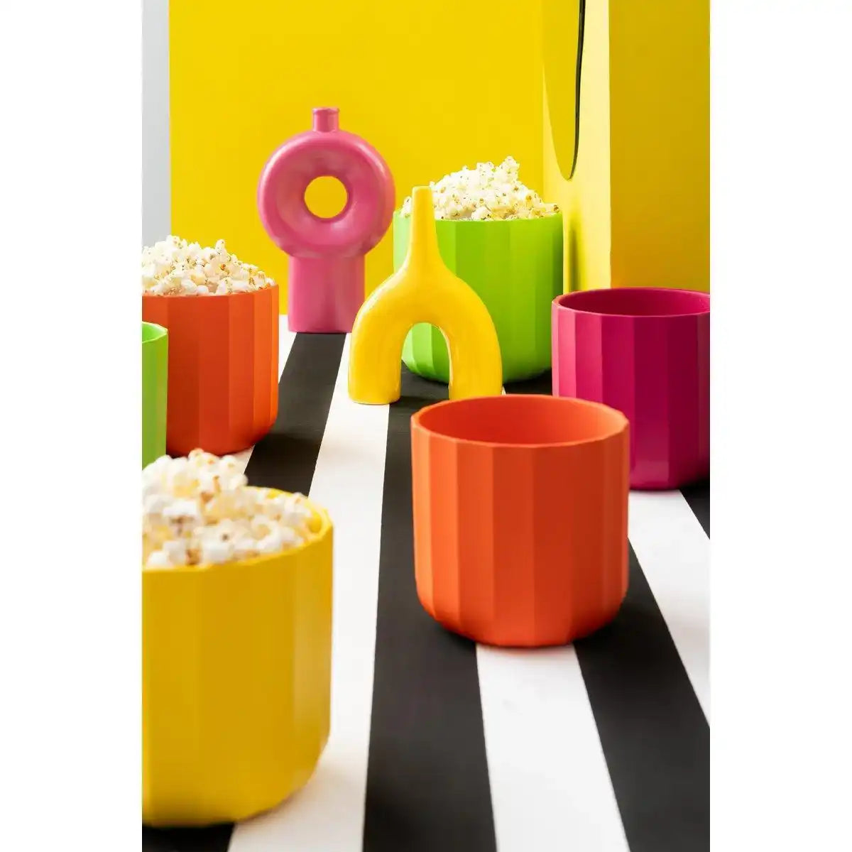 J-Line Blumentopf Summer Keramik Orange Medium - HomeDesign Knaus
