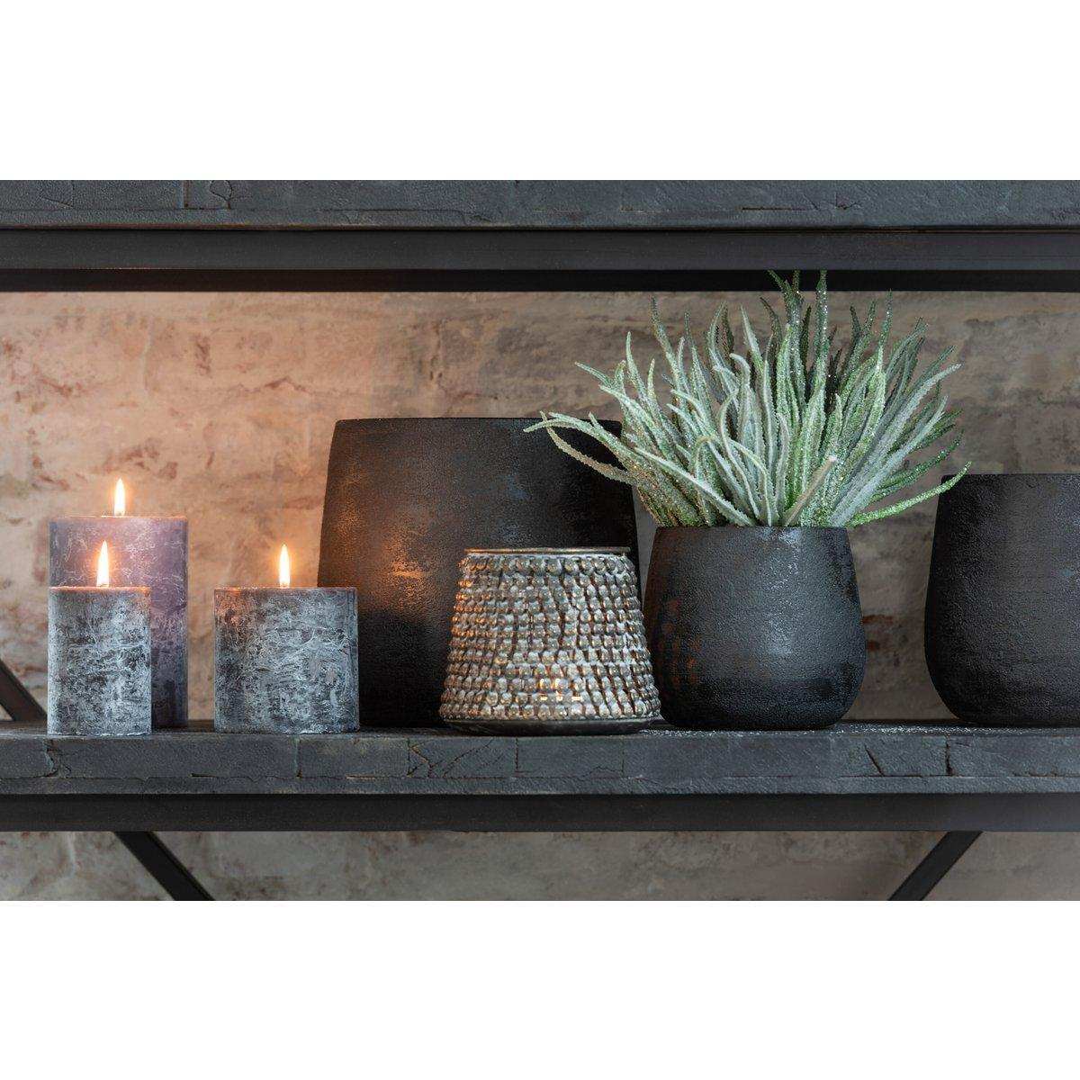 J-Line Blumentopf Uneben Raue Keramik Schwarz Klein - HomeDesign Knaus