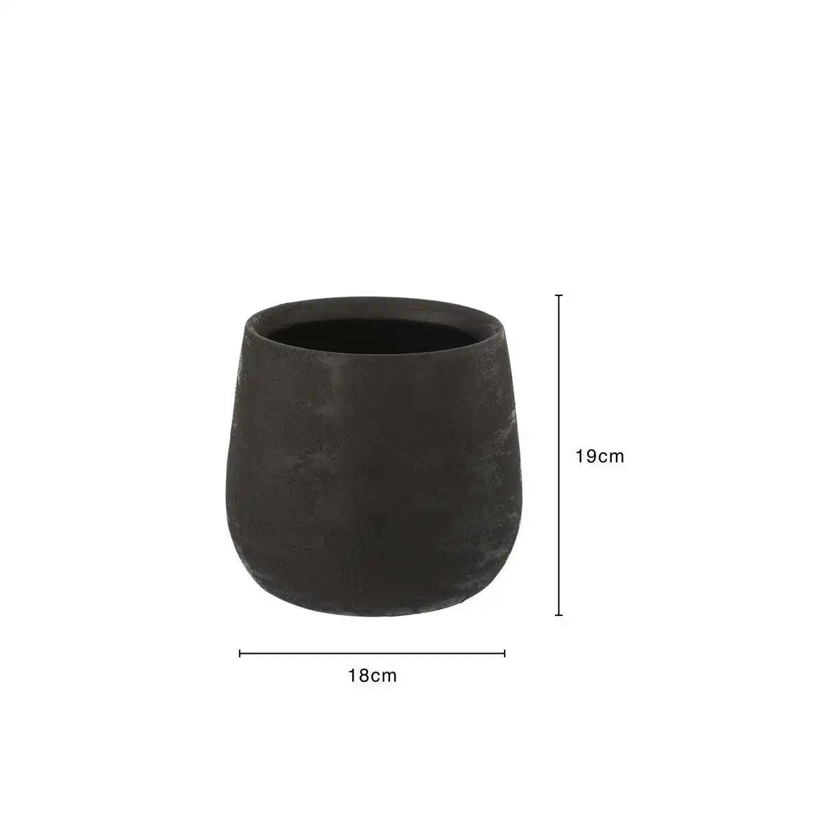 J-Line Blumentopf Uneven - Keramik - Schwarz - M - Ø 19 cm - HomeDesign Knaus