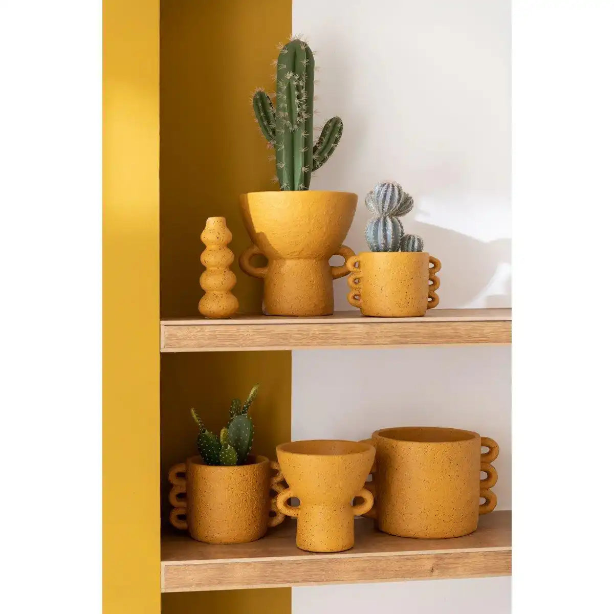 J-Line Blumentopf Zenia - Keramik - Ocker - mittel - Ø 17,50 cm - HomeDesign Knaus
