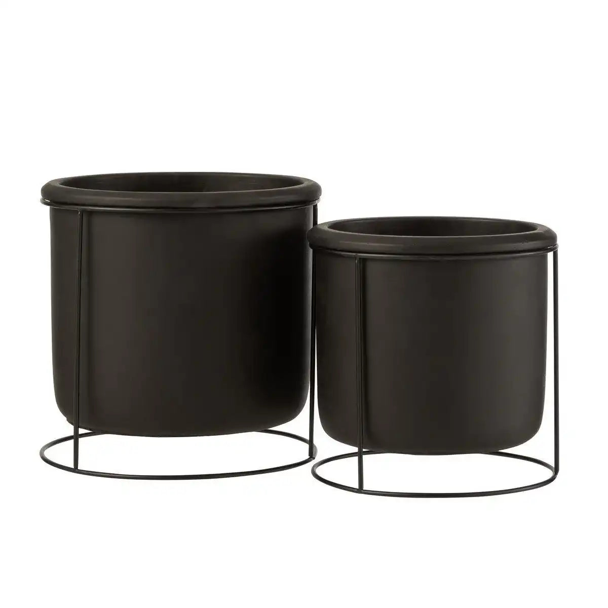 J-Line Blumentopf zum Aufhängen – Zement – Schwarz – L – Ø 20 cm - HomeDesign Knaus