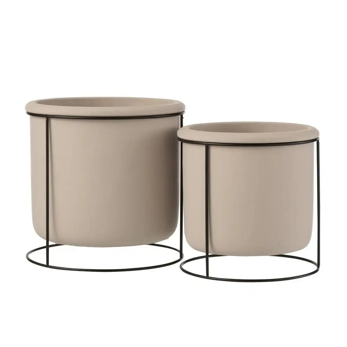 J-Line Blumentopf zum Aufhängen – Zement – Taupe – L – Ø 20 cm - HomeDesign Knaus