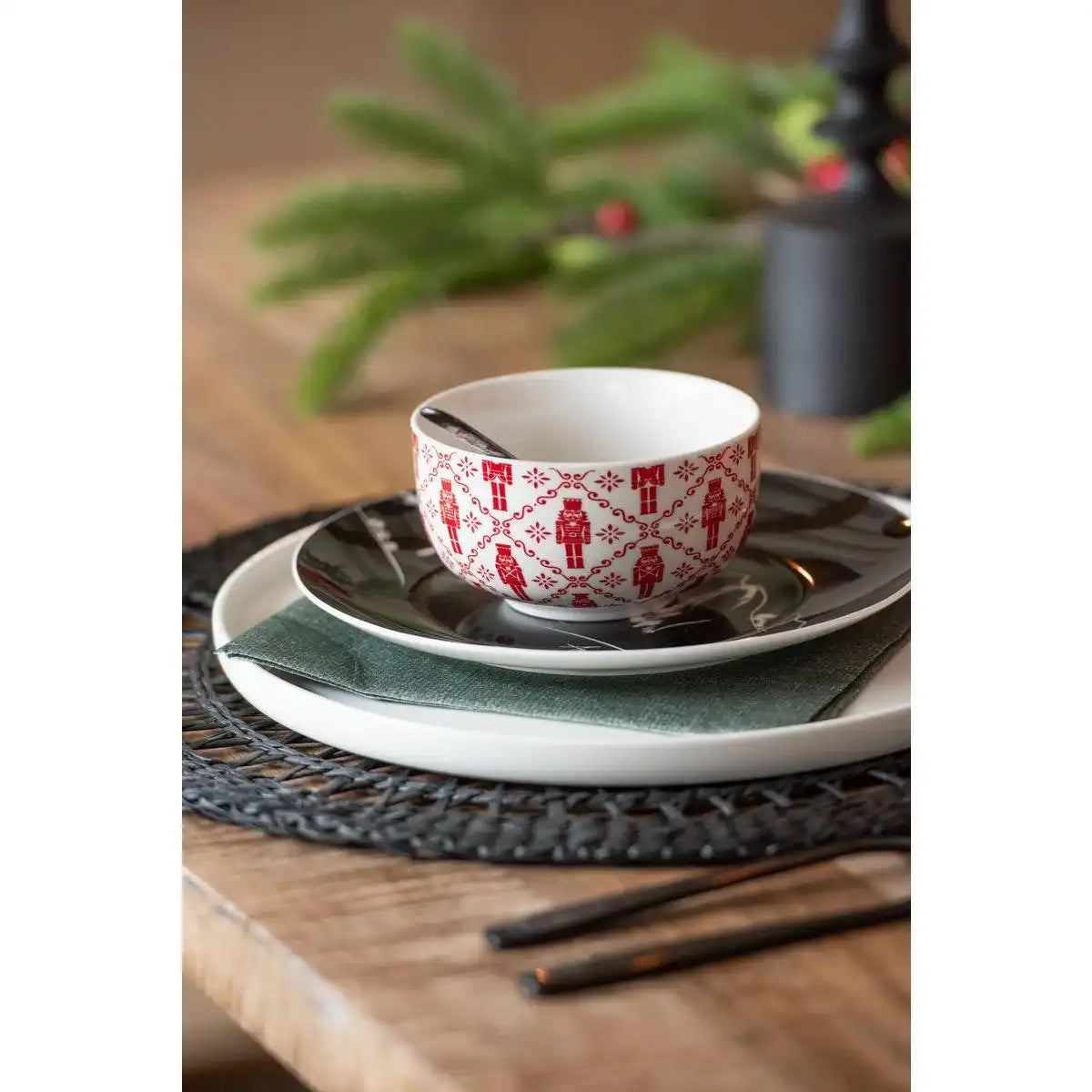 J-Line Box 4 Teller Geschenkbox Keramik Schwarz/Weiß - HomeDesign Knaus