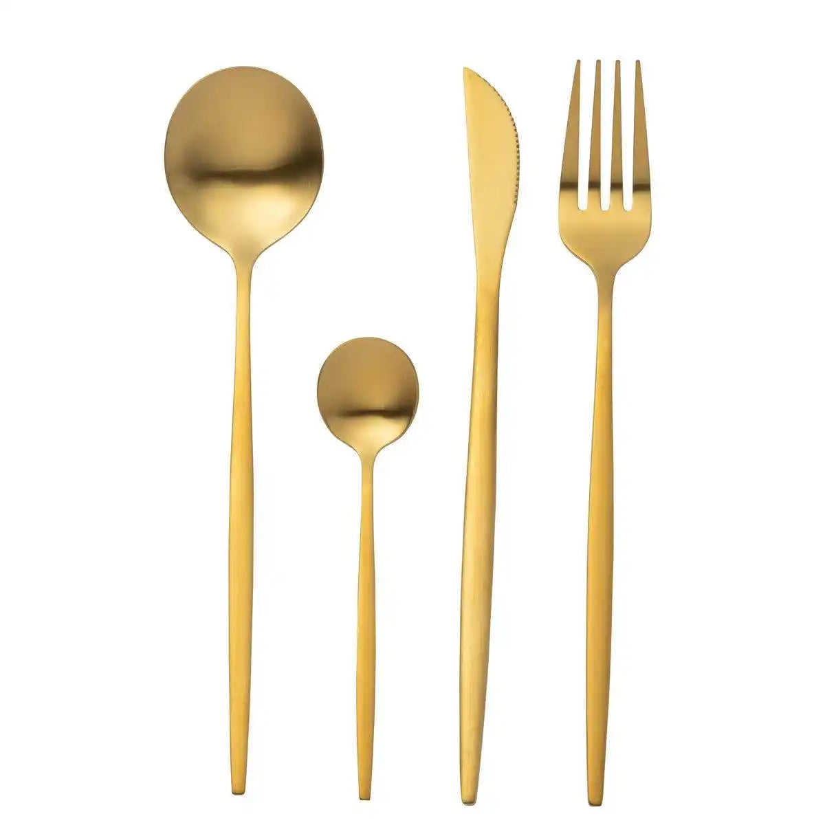 J-Line Boxbesteck A 24-teilig, Edelstahl mattgold - HomeDesign Knaus