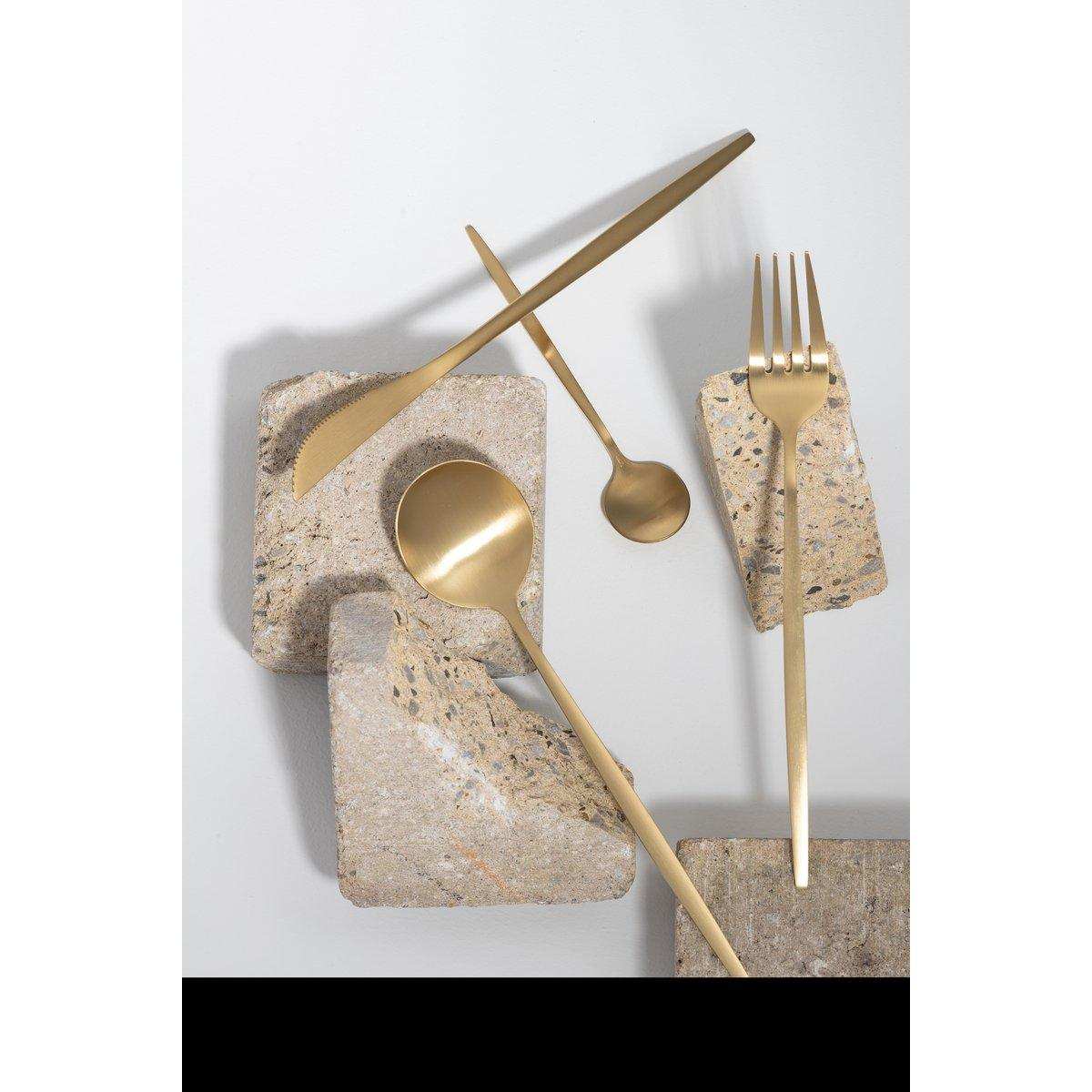 J-Line Boxbesteck A 24-teilig, Edelstahl mattgold - HomeDesign Knaus
