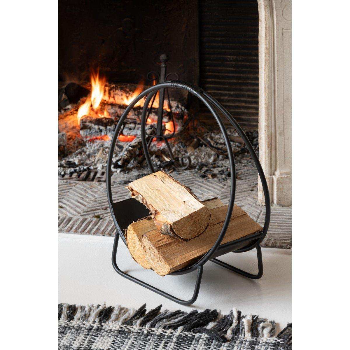 J-Line Brennholzhalter Mark Metal Black Large - HomeDesign Knaus
