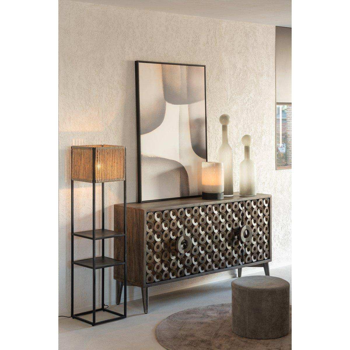 J-Line Buffet 4 Türen Mangoholz/MDF Braun - HomeDesign Knaus