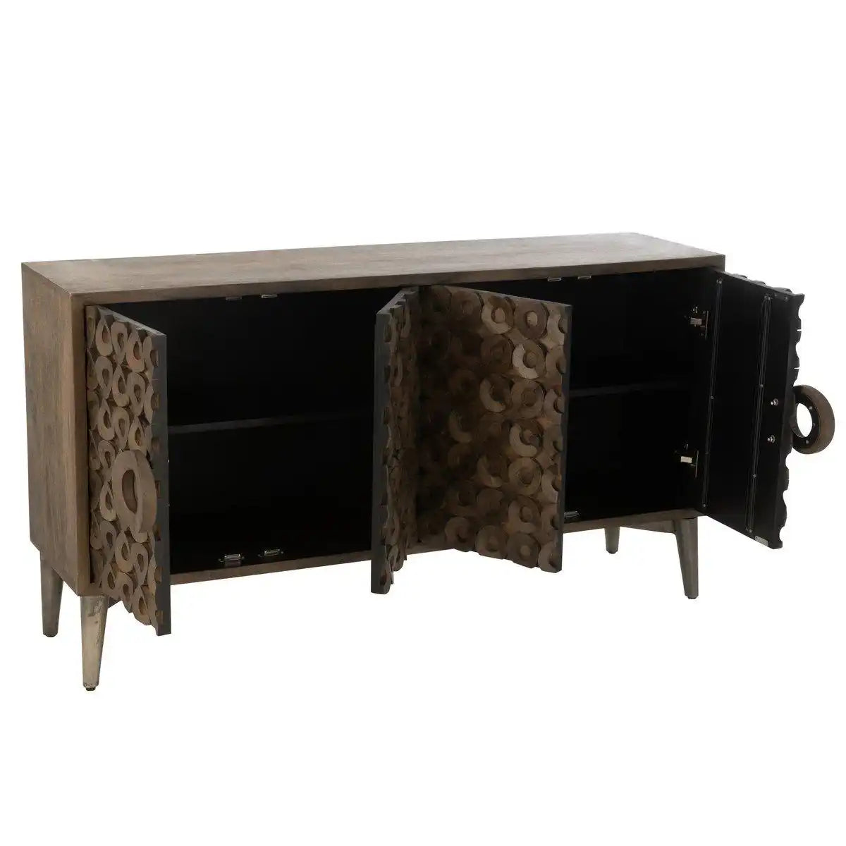 J-Line Buffet 4 Türen Mangoholz/MDF Braun - HomeDesign Knaus