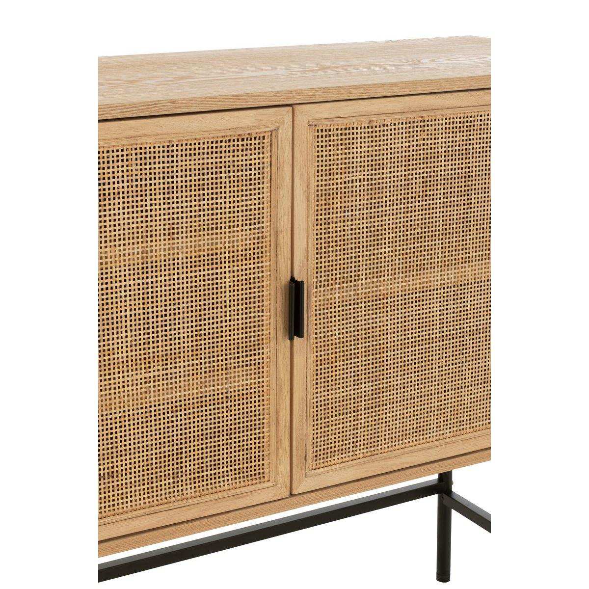 J-Line Cabinet Square MDF/Metall Naturel/Schwarz klein - HomeDesign Knaus