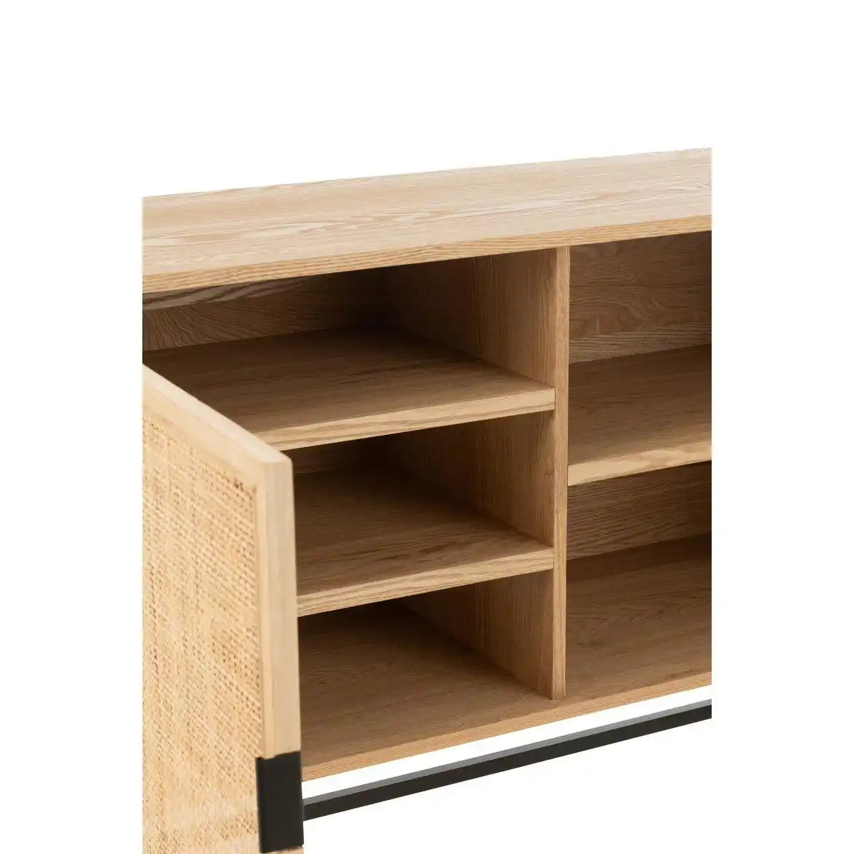J-Line Cabinet Square MDF/Metall Naturel/Schwarz klein - HomeDesign Knaus