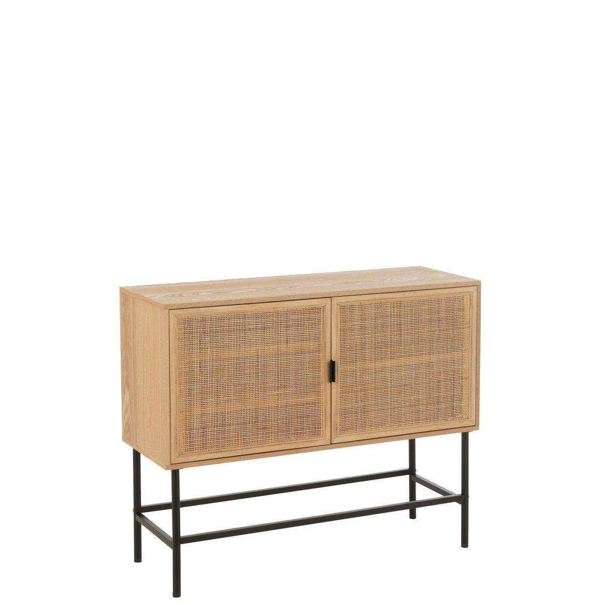 J-Line Cabinet Square MDF/Metall Naturel/Schwarz klein - HomeDesign Knaus