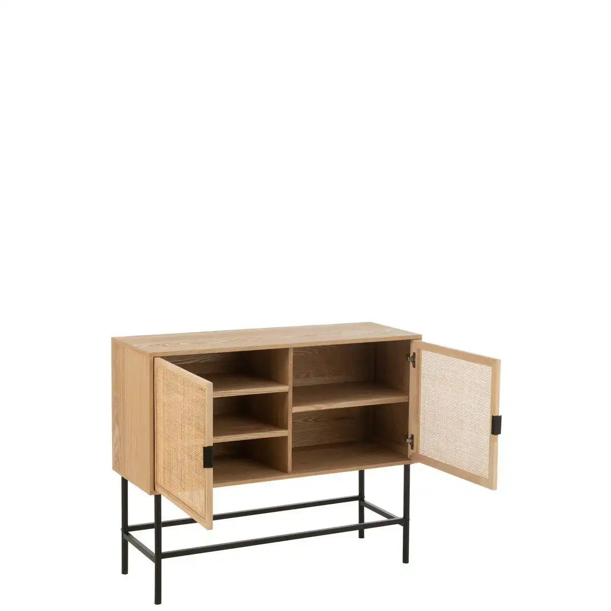 J-Line Cabinet Square MDF/Metall Naturel/Schwarz klein - HomeDesign Knaus