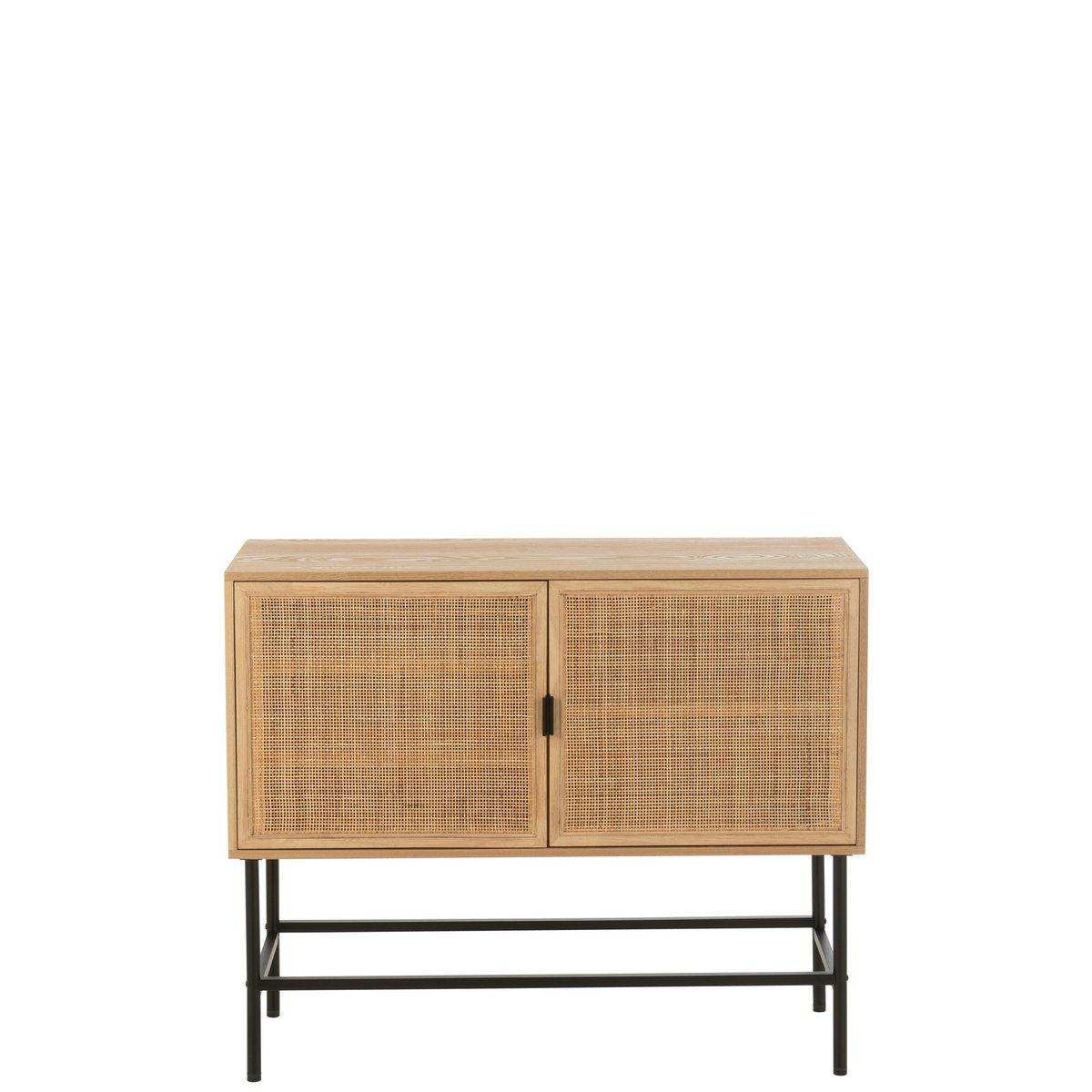 J-Line Cabinet Square MDF/Metall Naturel/Schwarz klein - HomeDesign Knaus