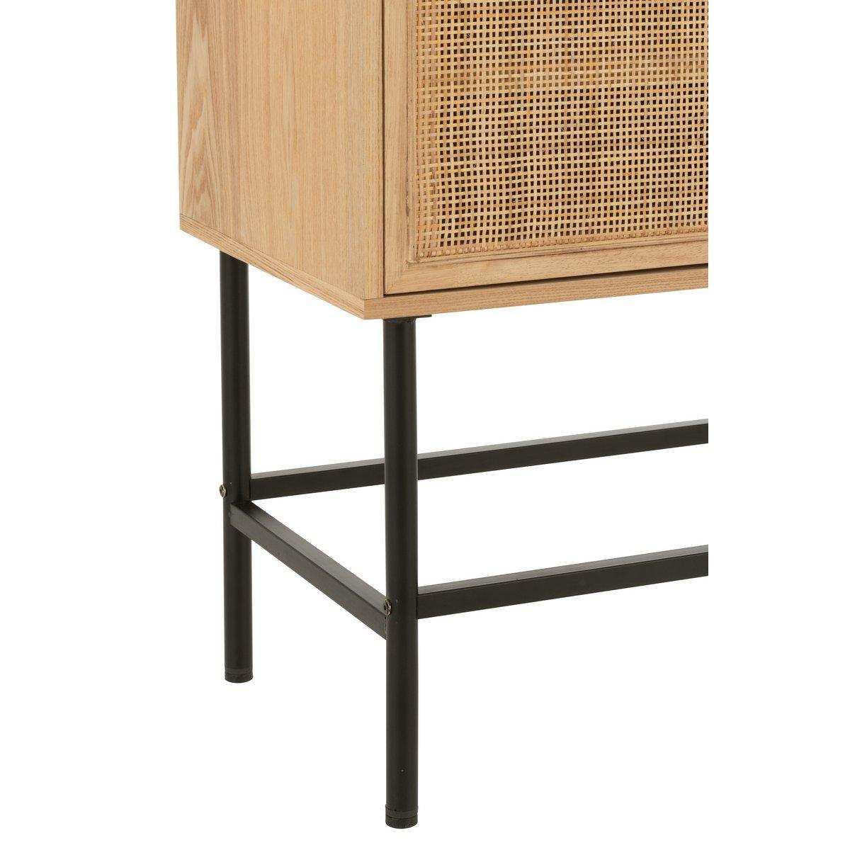 J-Line Cabinet Square MDF/Metall Naturel/Schwarz klein - HomeDesign Knaus