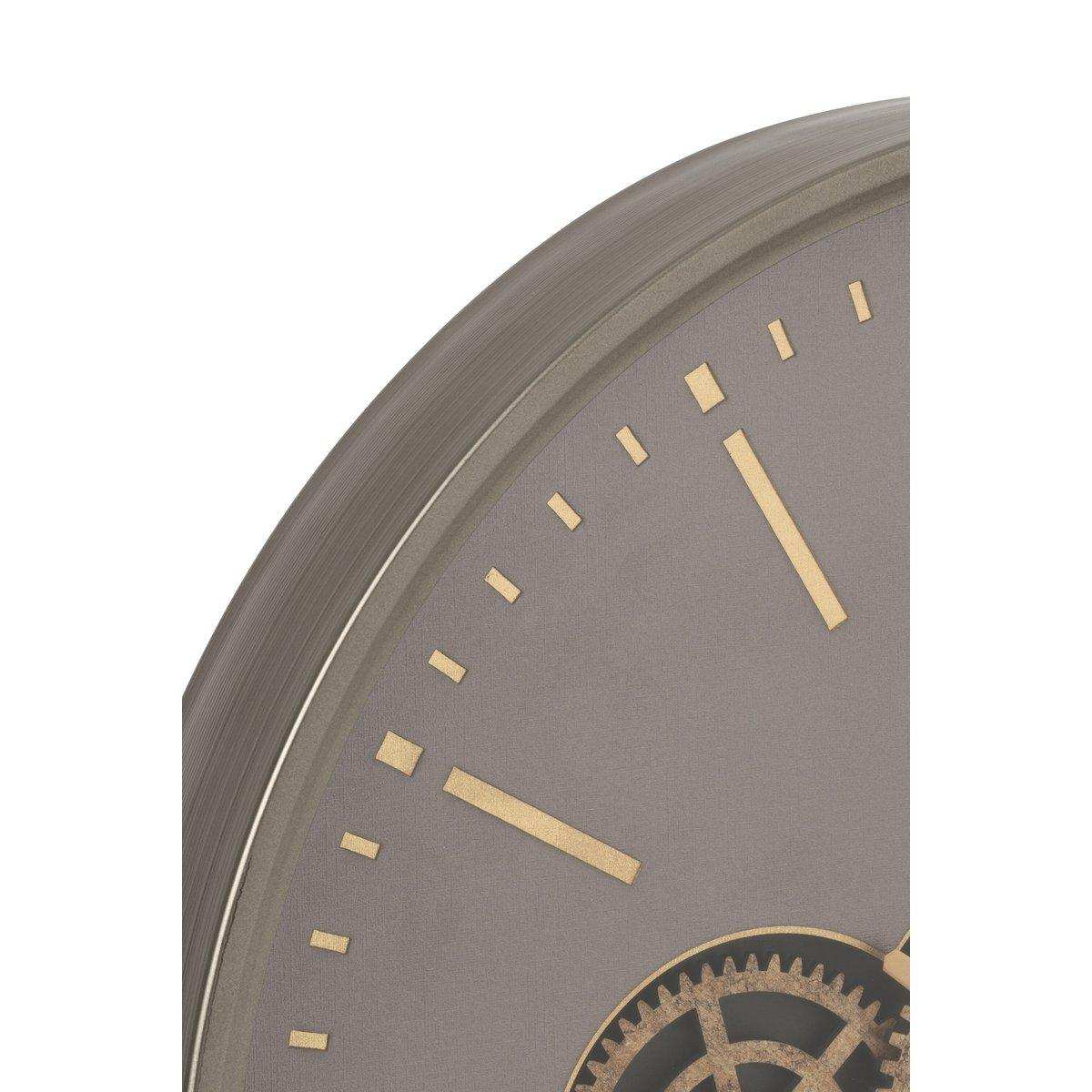 J-Line Clock Sprocket MDF Grau/Gold Groß - HomeDesign Knaus