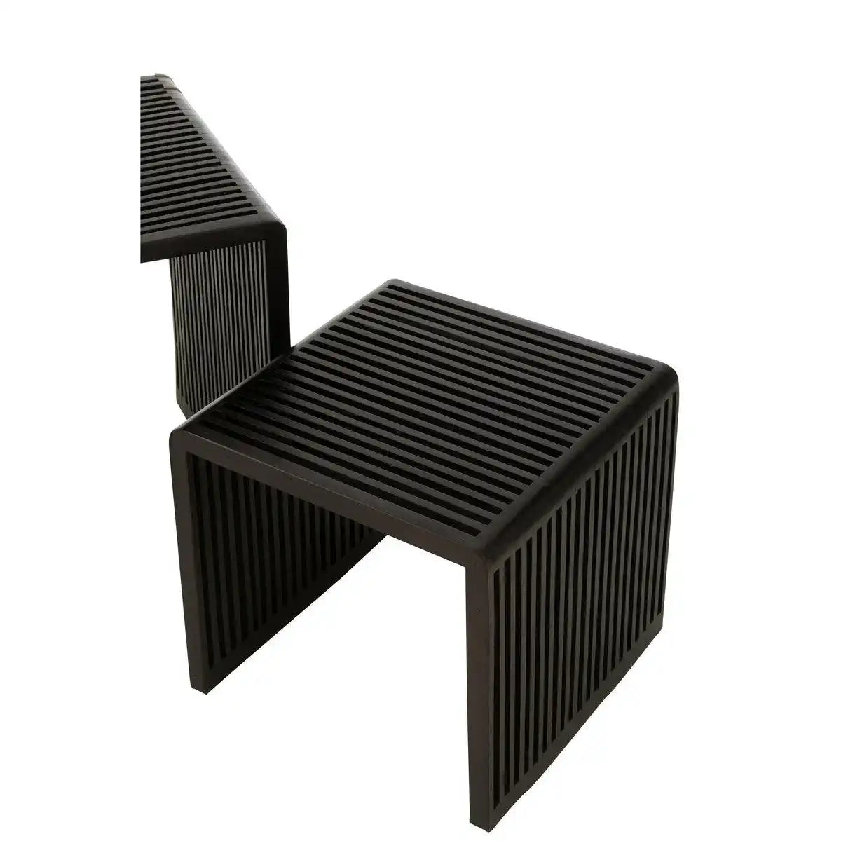 J-Line Couchtisch Cube Recyceltes Teakholz – Holz – Schwarz - HomeDesign Knaus