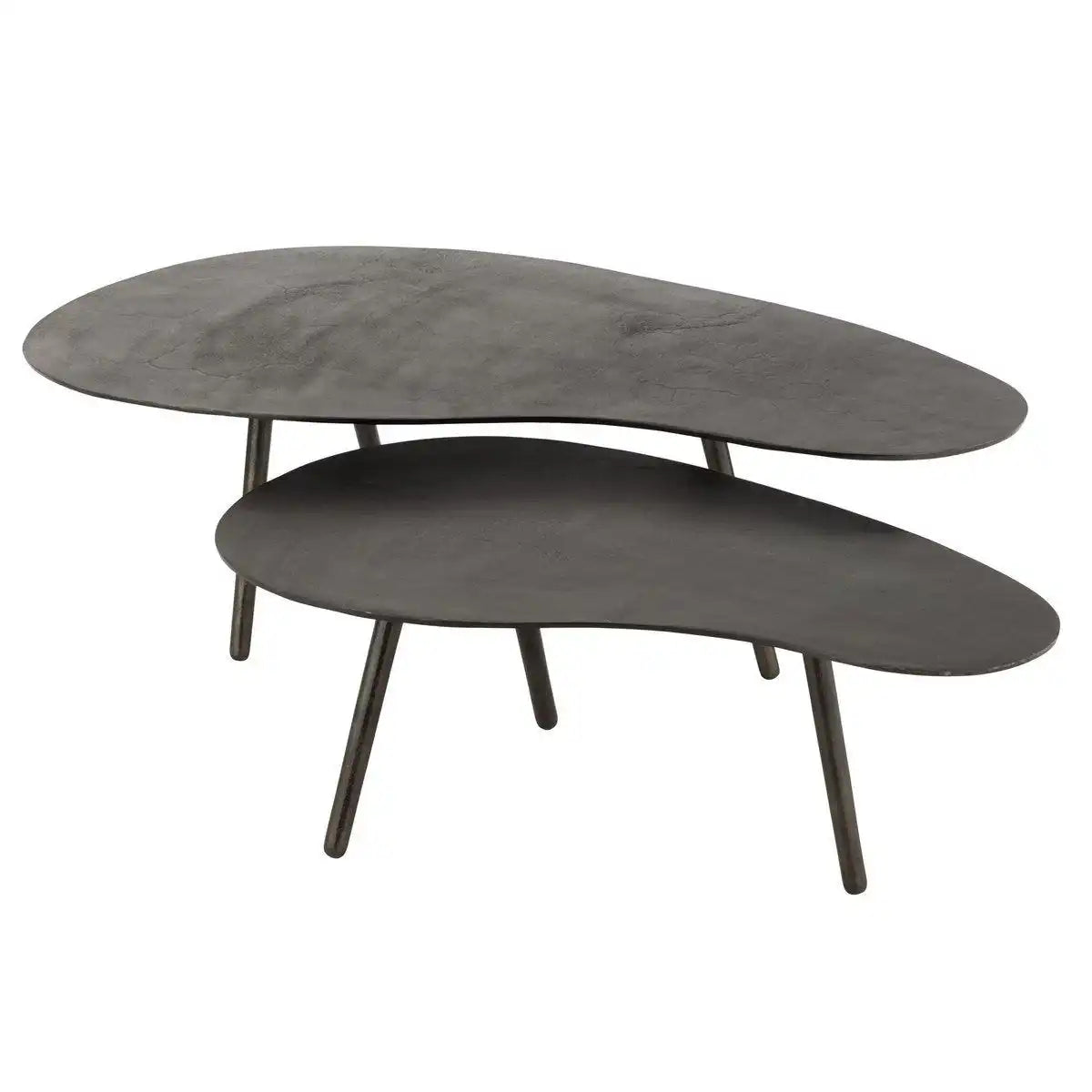 J-Line Couchtisch Drop Aluminium/Eisen Schwarz Groß – 119,00 x 71,50 x 36,00 cm - HomeDesign Knaus