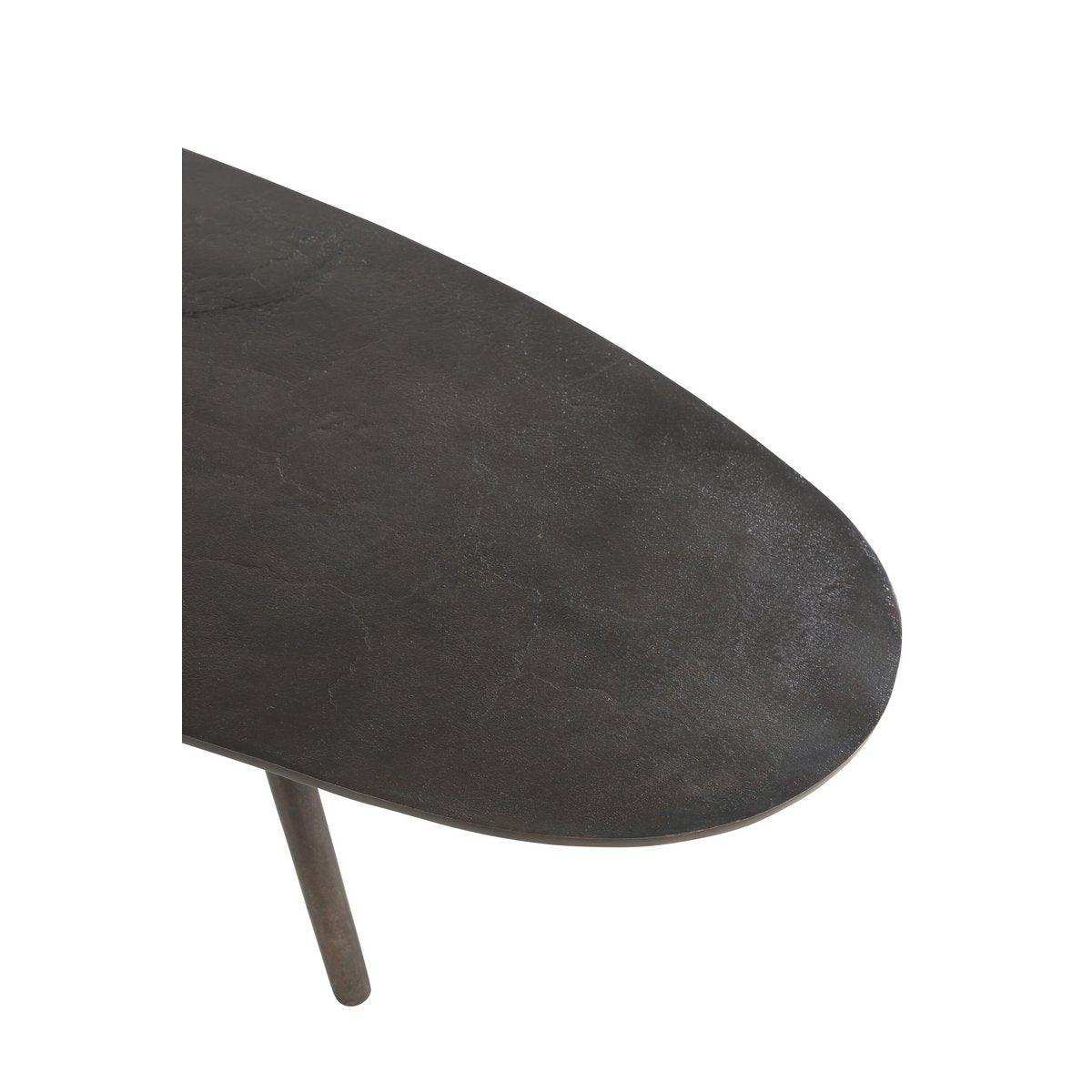 J-Line Couchtisch Drop Aluminium/Eisen Schwarz Groß – 119,00 x 71,50 x 36,00 cm - HomeDesign Knaus