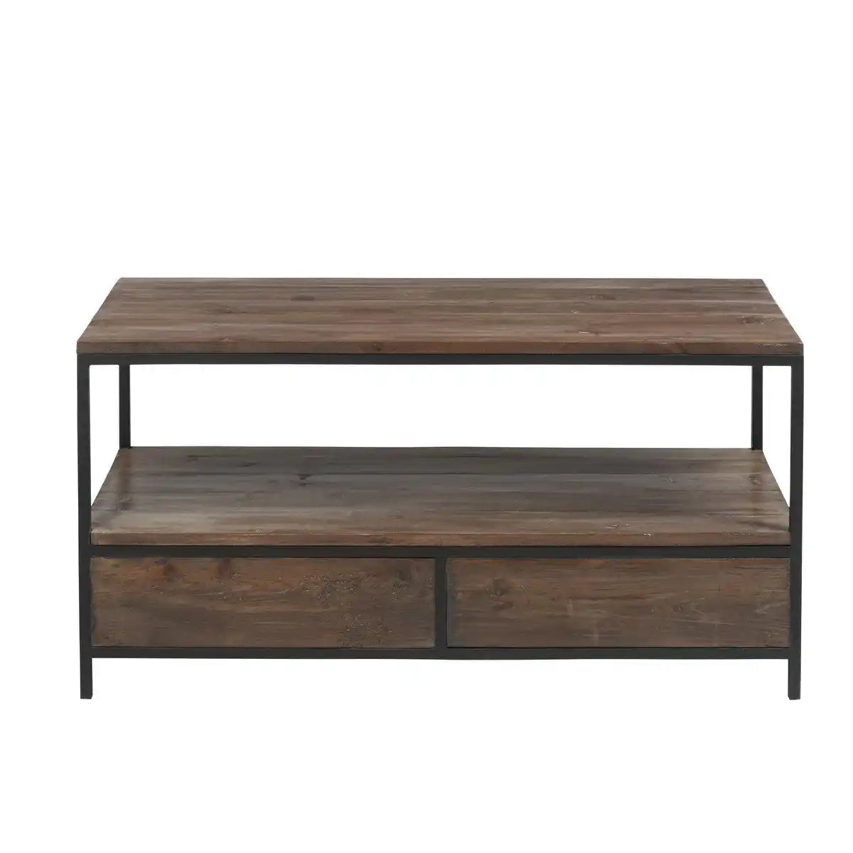 J-Line Couchtisch - Holz/Metall - Braun/Schwarz - HomeDesign Knaus