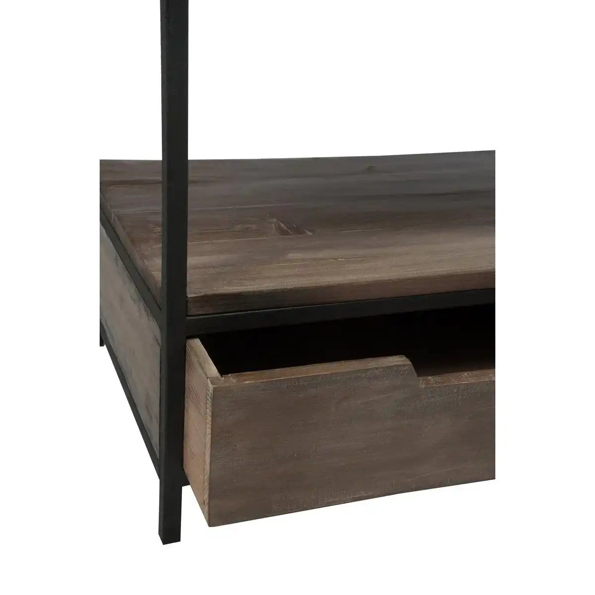 J-Line Couchtisch - Holz/Metall - Braun/Schwarz - HomeDesign Knaus
