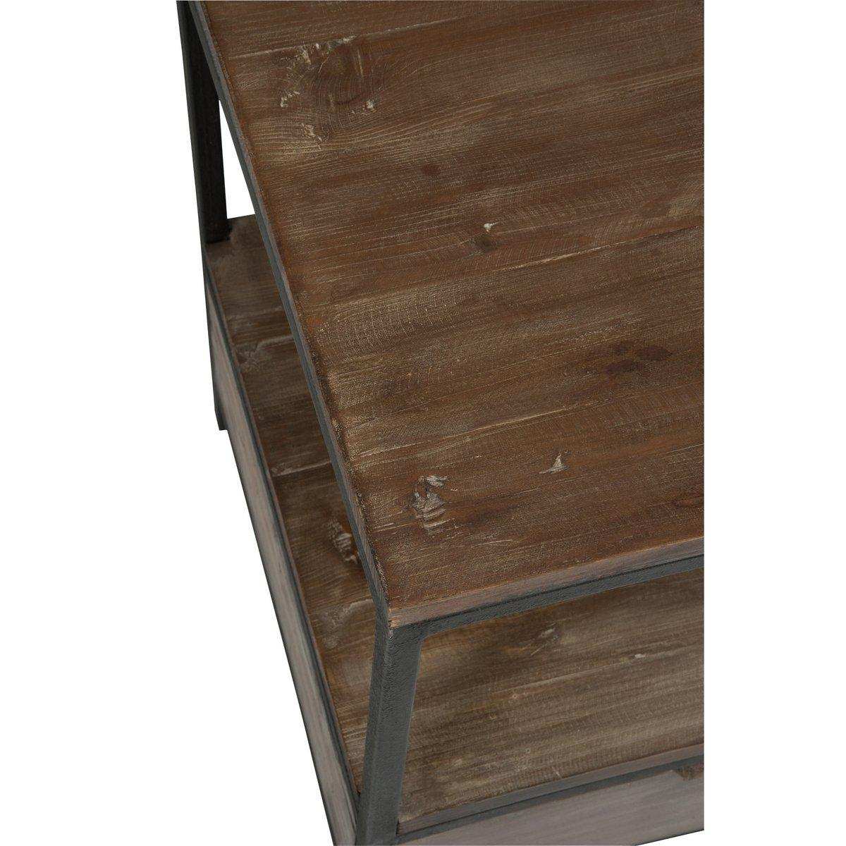J-Line Couchtisch - Holz/Metall - Braun/Schwarz - HomeDesign Knaus