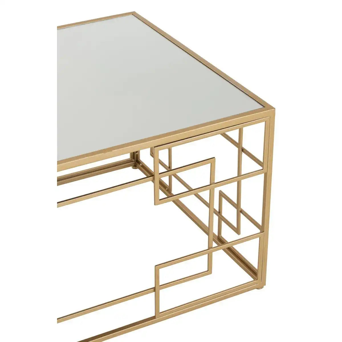 J-Line Couchtisch Lines – Metall/Glas – Gold - HomeDesign Knaus
