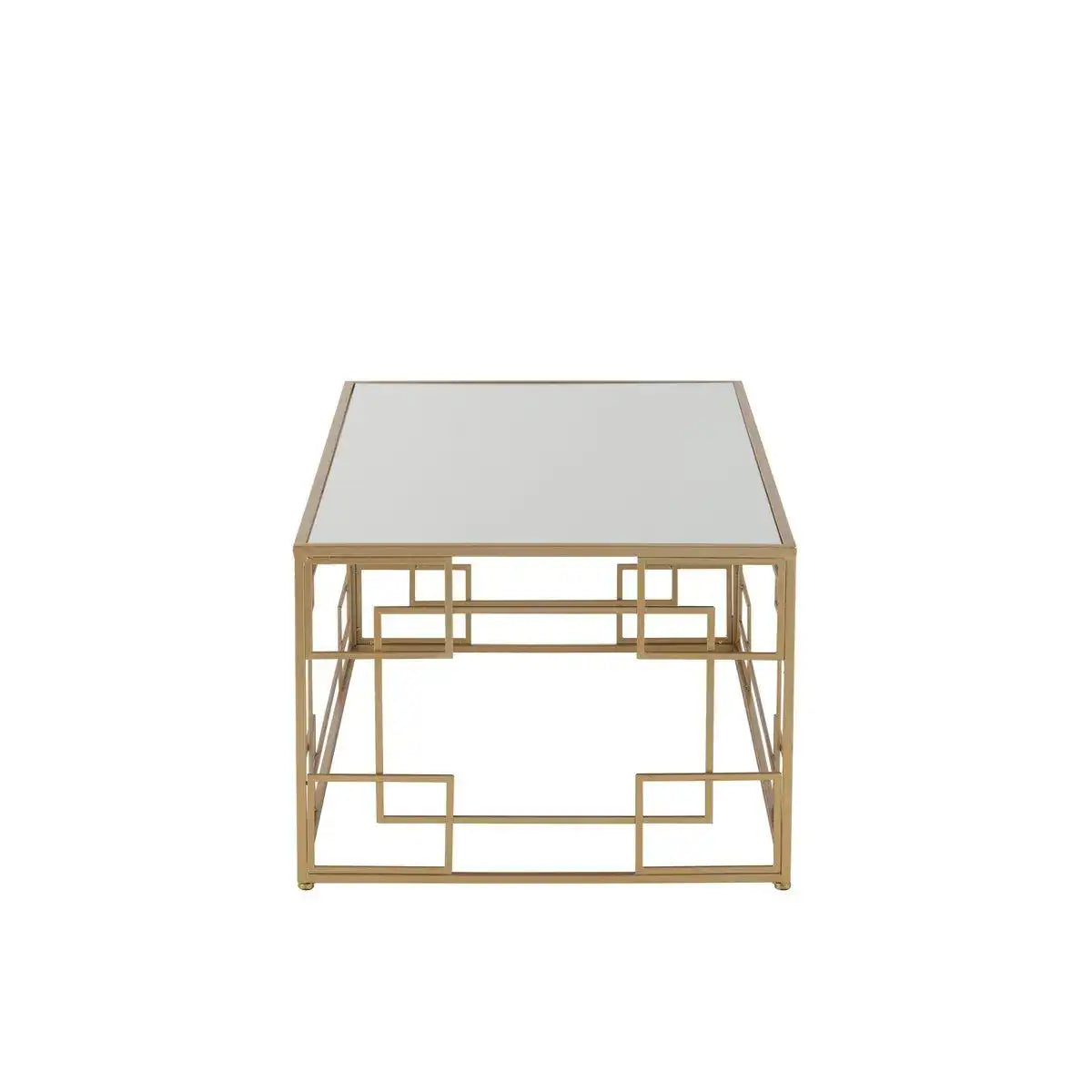 J-Line Couchtisch Lines – Metall/Glas – Gold - HomeDesign Knaus