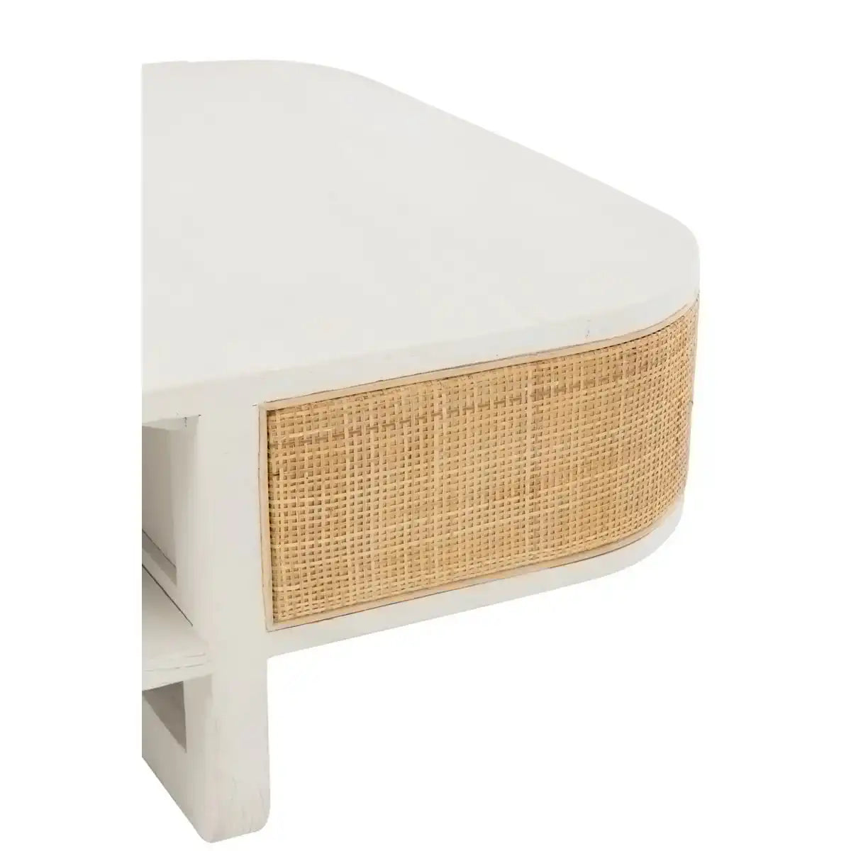 J-Line Couchtisch Molly Exotisches Holz/Rattan Weiß - HomeDesign Knaus