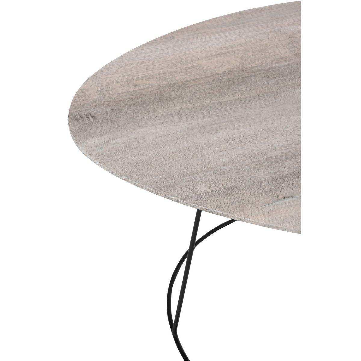 J-Line Couchtisch Oval Deformed – Eisen – Natur/Schwarz – klein - HomeDesign Knaus
