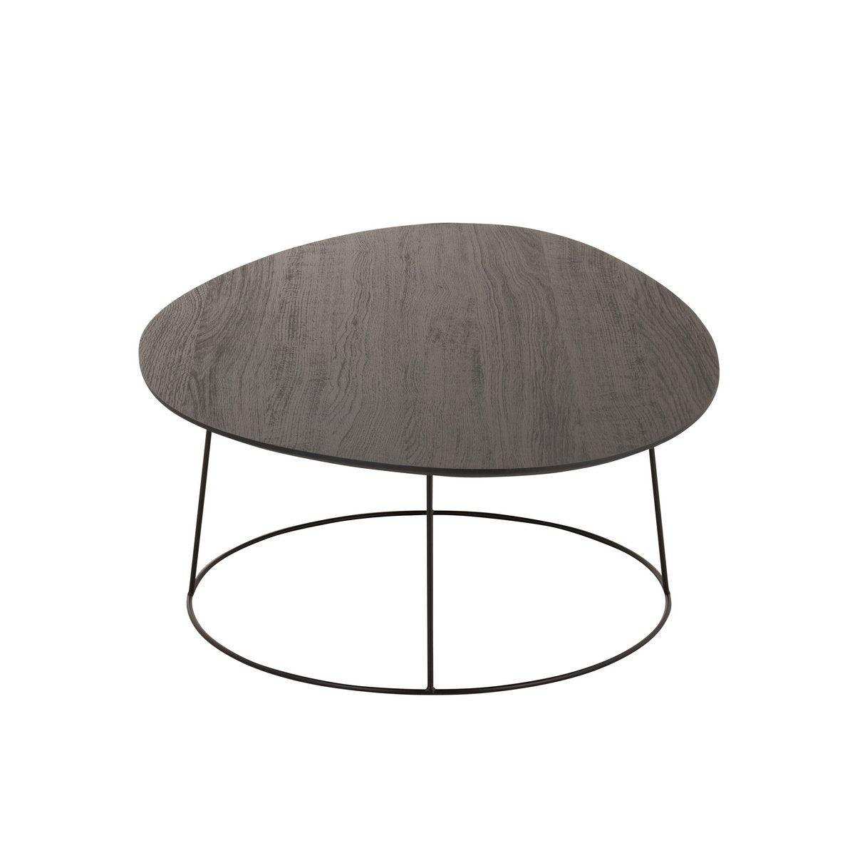 J-Line Couchtisch Oval – Holz/Metall – Dunkelbraun - HomeDesign Knaus