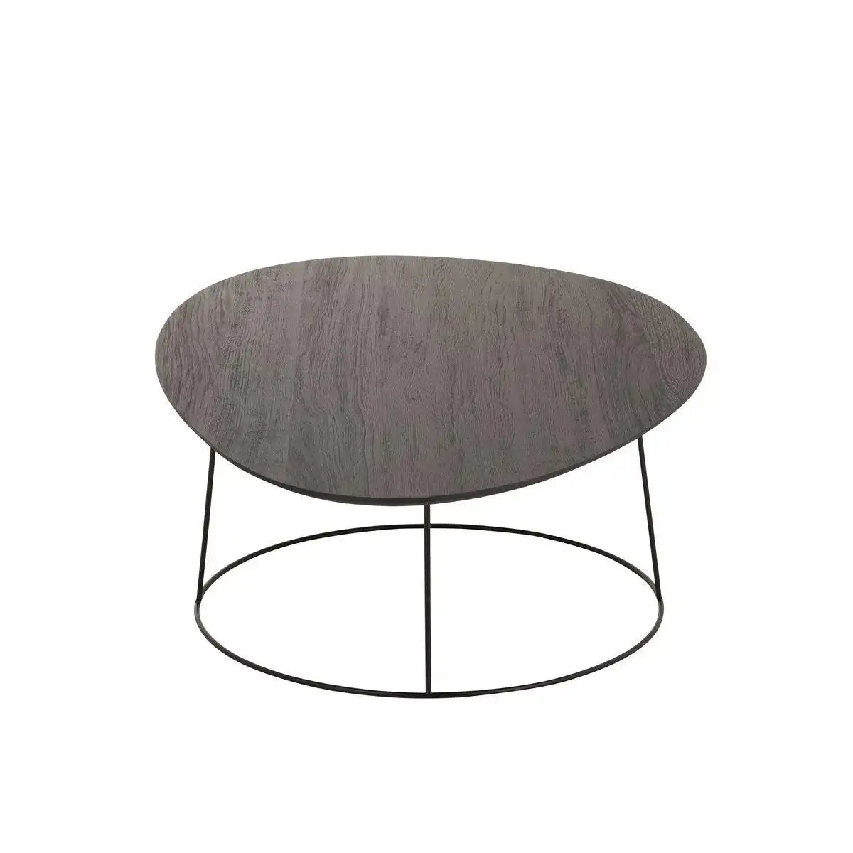 J-Line Couchtisch Oval – Holz/Metall – Dunkelbraun - HomeDesign Knaus