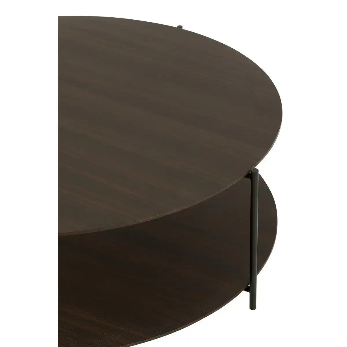 J-Line Couchtisch, rund, MDF/Metall, dunkelbraun, groß - HomeDesign Knaus
