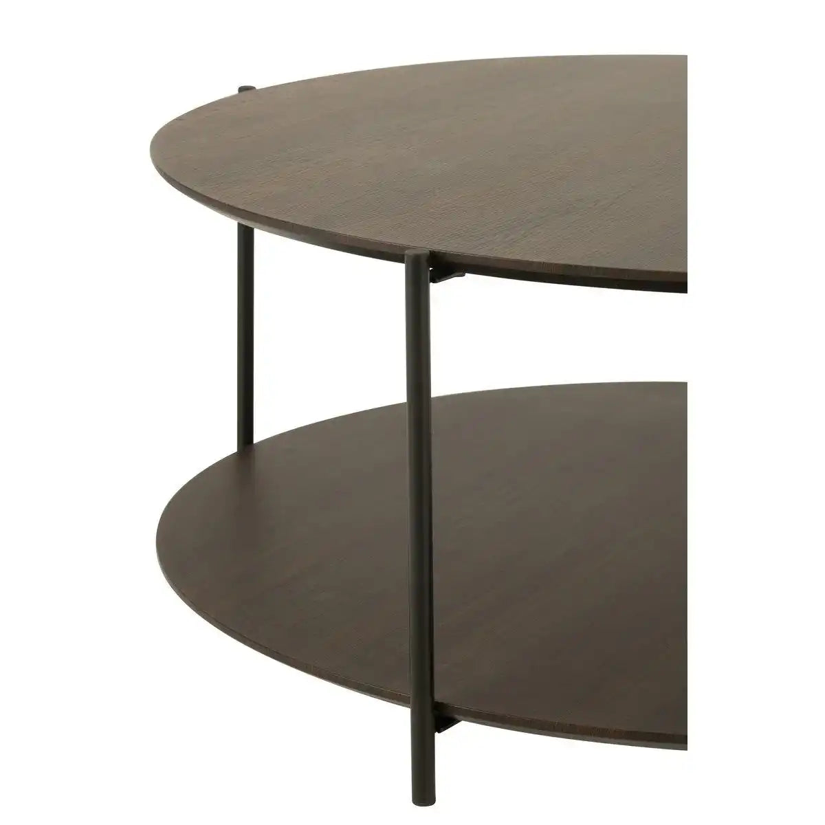 J-Line Couchtisch, rund, MDF/Metall, dunkelbraun, klein - HomeDesign Knaus