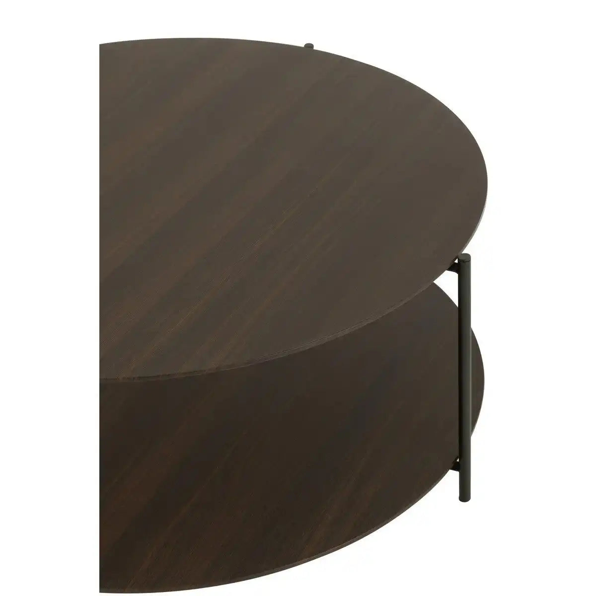 J-Line Couchtisch, rund, MDF/Metall, dunkelbraun, klein - HomeDesign Knaus