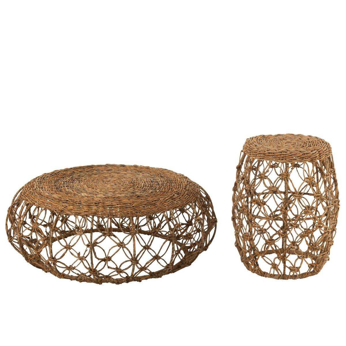 J-Line Couchtisch-Untertasse aus Metall/Bananenblatt natur - HomeDesign Knaus