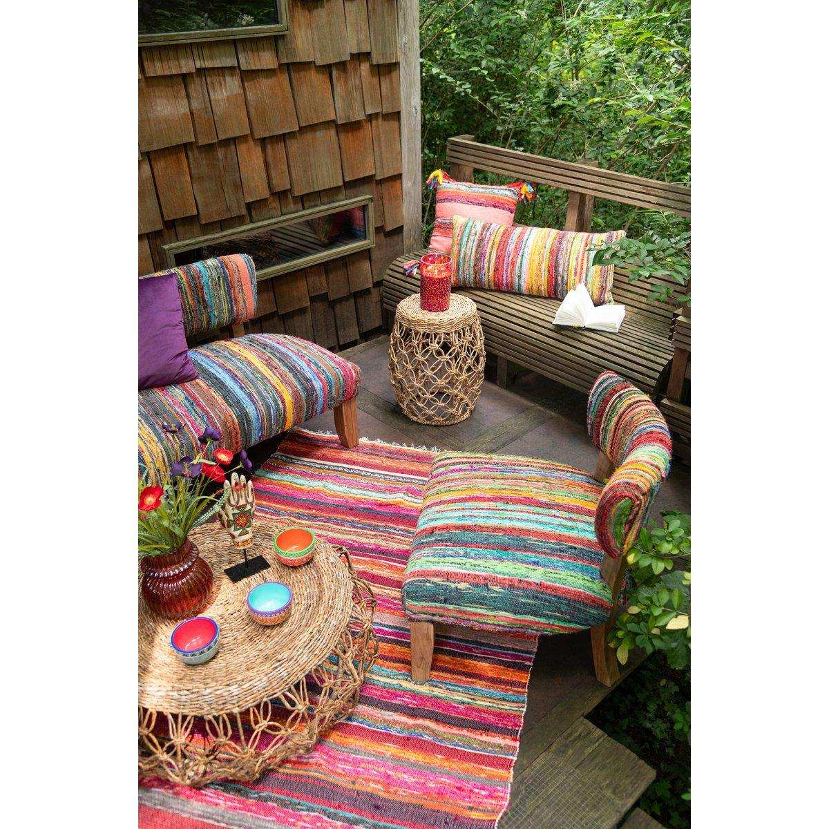 J-Line Couchtisch-Untertasse aus Metall/Bananenblatt natur - HomeDesign Knaus
