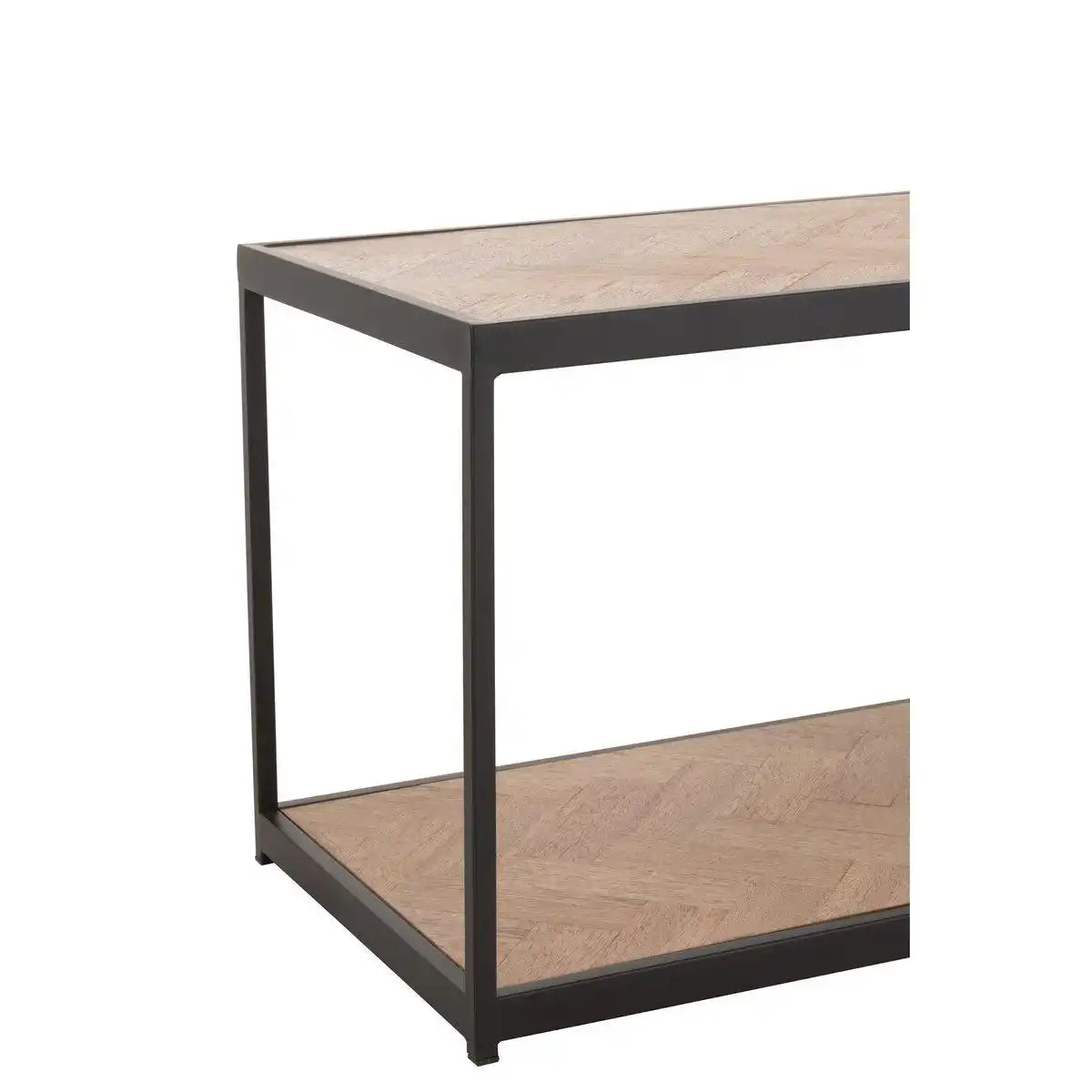 J-Line Couchtisch Zigzag Rechteck - Holz/Metall - Natur/Schwarz - HomeDesign Knaus