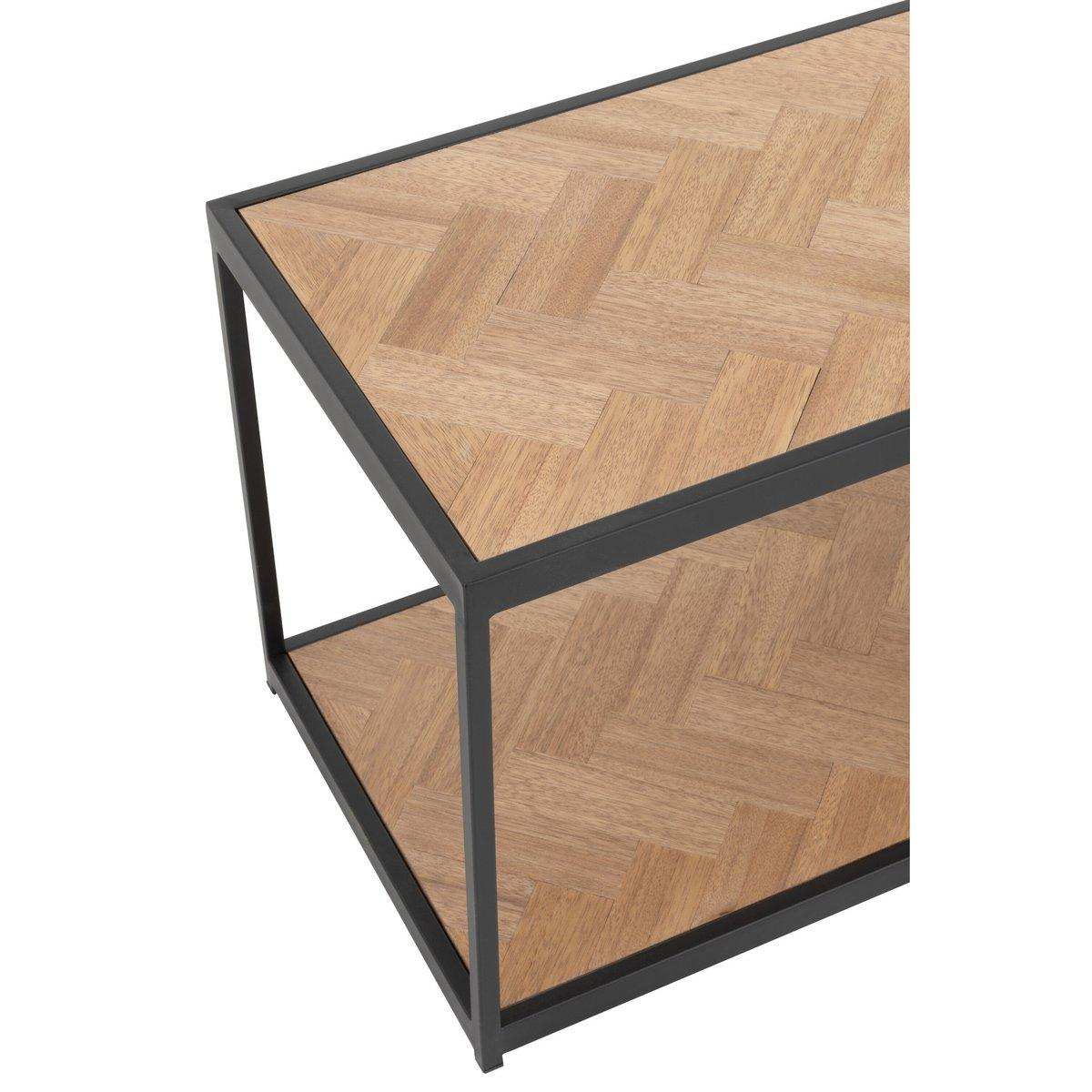 J-Line Couchtisch Zigzag Rechteck - Holz/Metall - Natur/Schwarz - HomeDesign Knaus