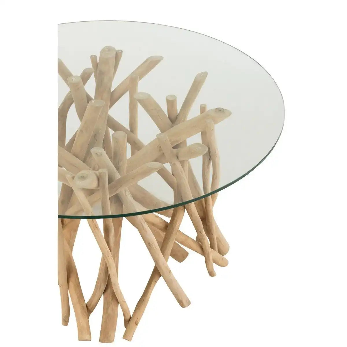 J-Line Couchtisch Zweige Teakholz Natur/Glas - HomeDesign Knaus