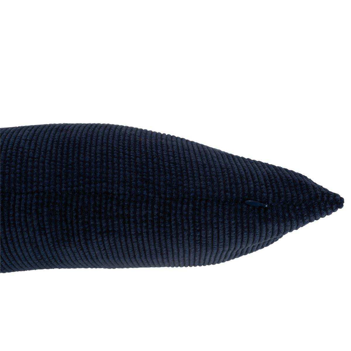 J-Line Cushion Rib Square Velours – Samt – Blau - HomeDesign Knaus