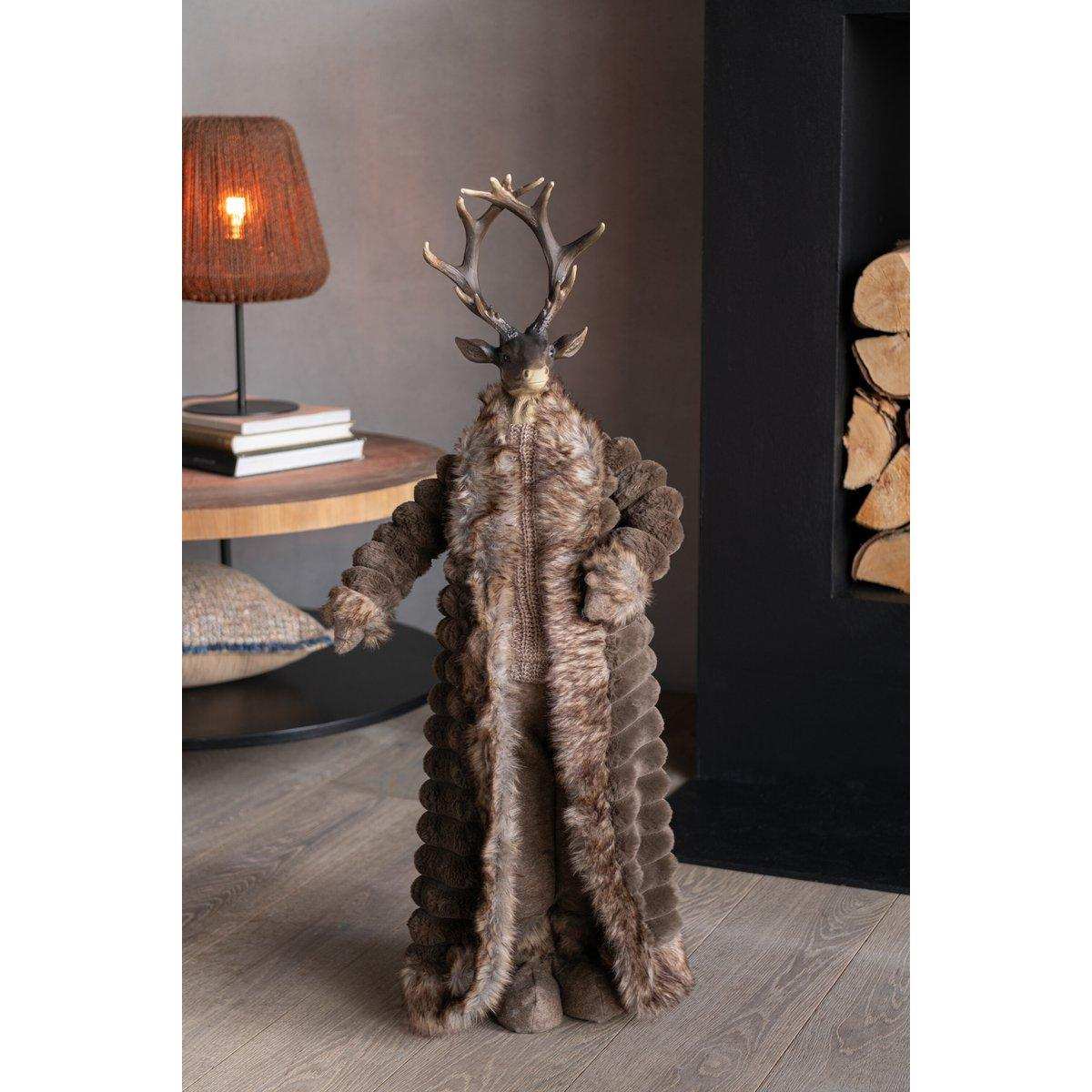 J-Line Deer Standing Jacket Harz/Textil Braun Large - HomeDesign Knaus
