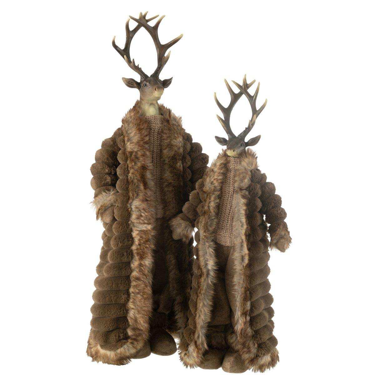 J-Line Deer Standing Jacket Harz/Textil Braun Large - HomeDesign Knaus