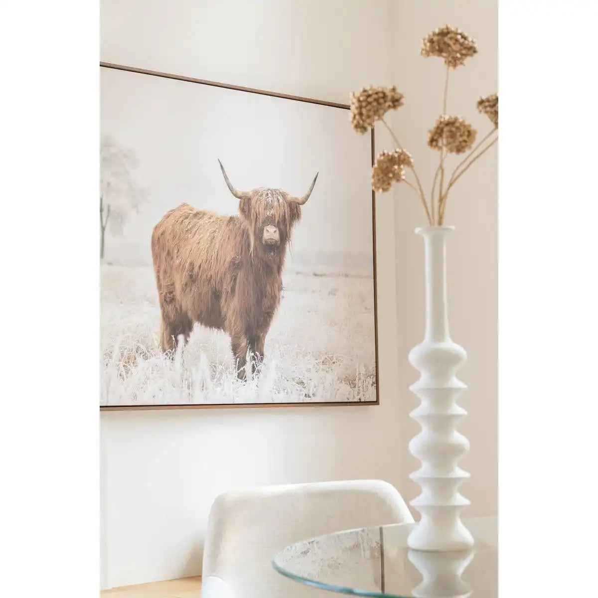 J-Line Dekoration Zweig 2 Blumen Beeren - Kunststoff - Gold - HomeDesign Knaus