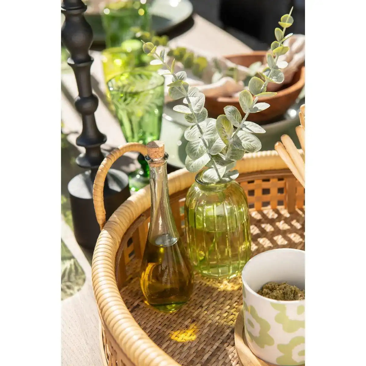 J-Line Dekoration Zweig Eukalyptusblätter – Kunststoff – grün – - HomeDesign Knaus