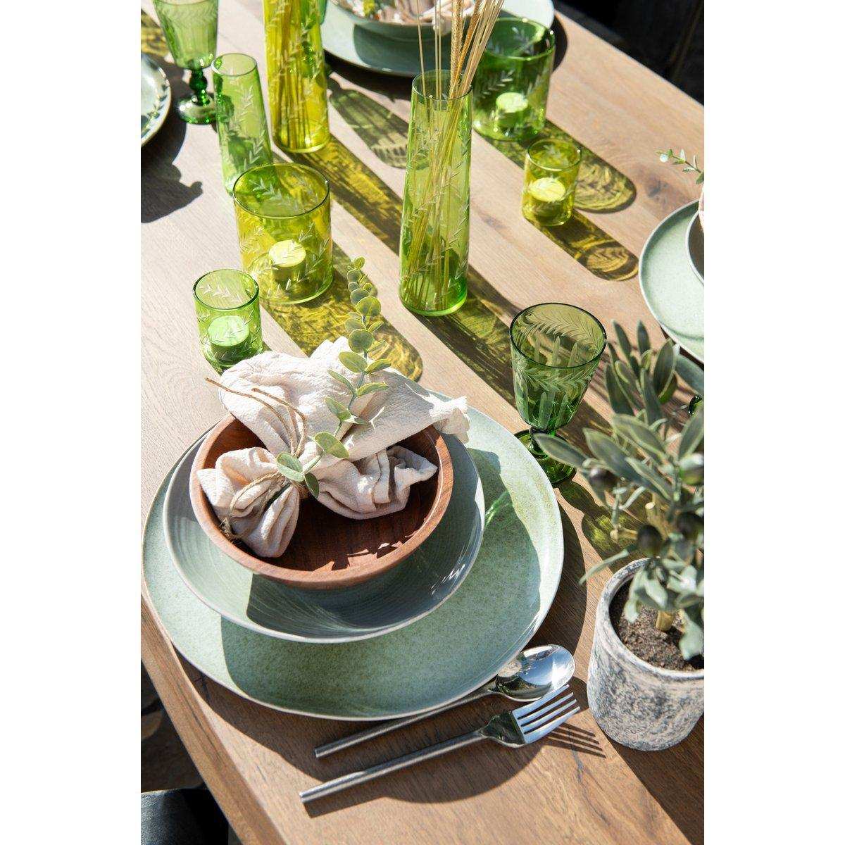 J-Line Diep Spikkel Bord - Porzellan - Munt - - HomeDesign Knaus