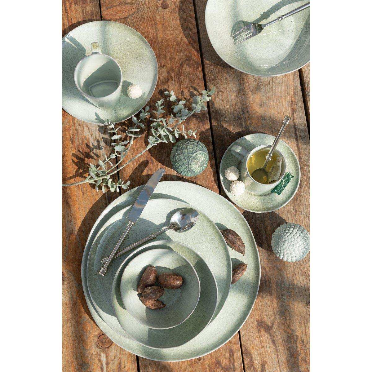 J-Line Diep Spikkel Bord - Porzellan - Munt - - HomeDesign Knaus