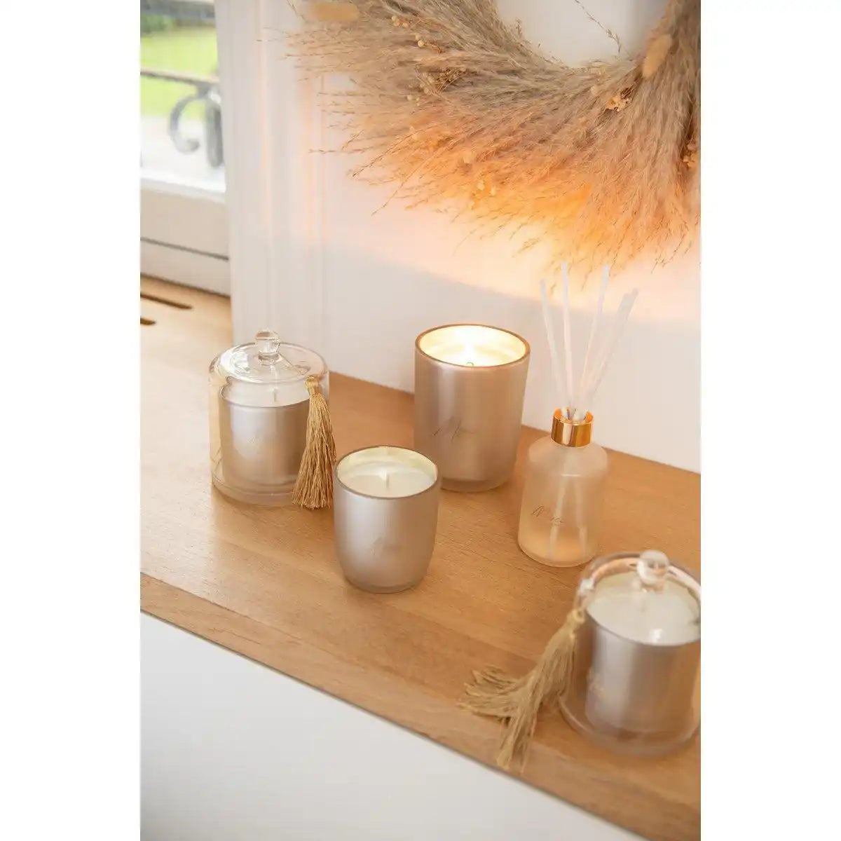 J-Line Duftkerze Bell Merci Beige, groß, 45 Stunden - HomeDesign Knaus